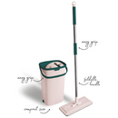 York Handy Flat Mop Set with Bucket and 2 Microfiber Pads – Compact, Self-Wringing Cleaning System