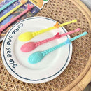 Tangled character spoons for kids in pink, yellow, blue colors | Cupindy