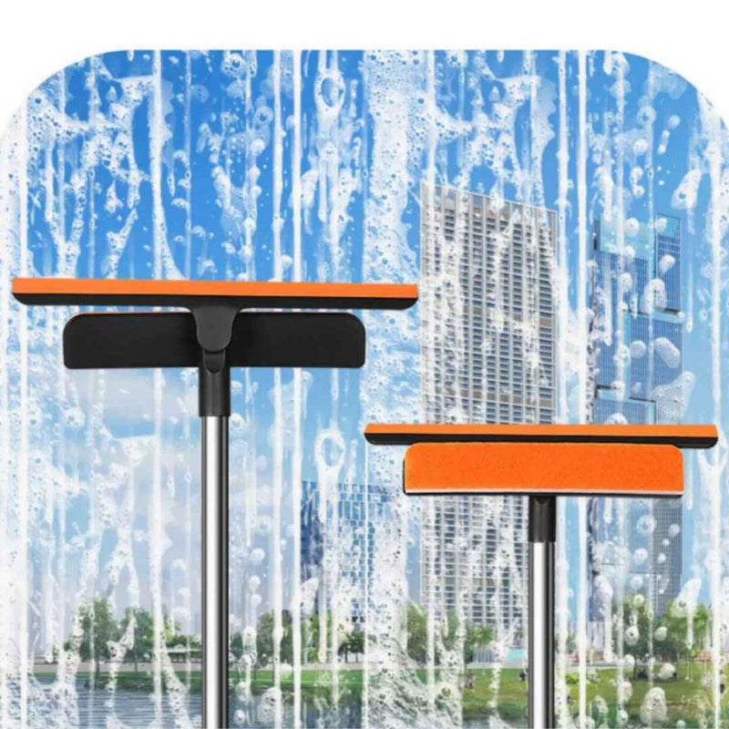 3-in-1 window cleaning tool with extendable handle and brush heads | Cupindy