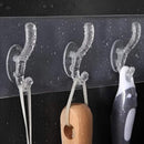 Transparent Wall Hook Rack – Adhesive 6-Hook Strip For Kitchen & Bathroom Organization