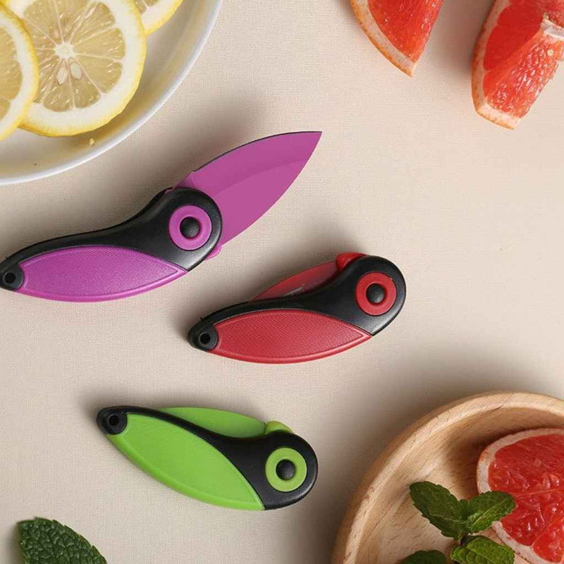 Foldable Pocket Kitchen Knife – Compact Colorful Cutter For Fruits, Vegetables & Outdoor Use