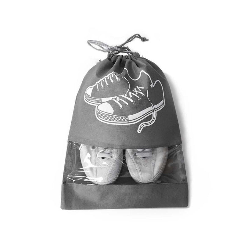 Waterproof Travel Shoe Bag With Transparent Window – Dustproof Drawstring Storage Pouch