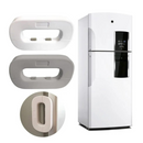  قفل أمان للثلاجة بتصميم زر مزدوج، سهل للبالغين، بلاستيك اي بي اس