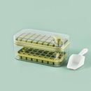 Press-to-Release Ice Cube Tray with Lid - Easy Ice Cube Removal and Stackable Design for Freezer