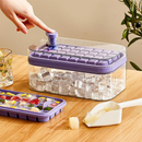Press-to-Release Ice Cube Tray with Lid - Easy Ice Cube Removal and Stackable Design for Freezer