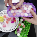 Silicone Honeycomb Ice Cube Tray with Lid - Flexible, Stackable, and Easy-Release Design