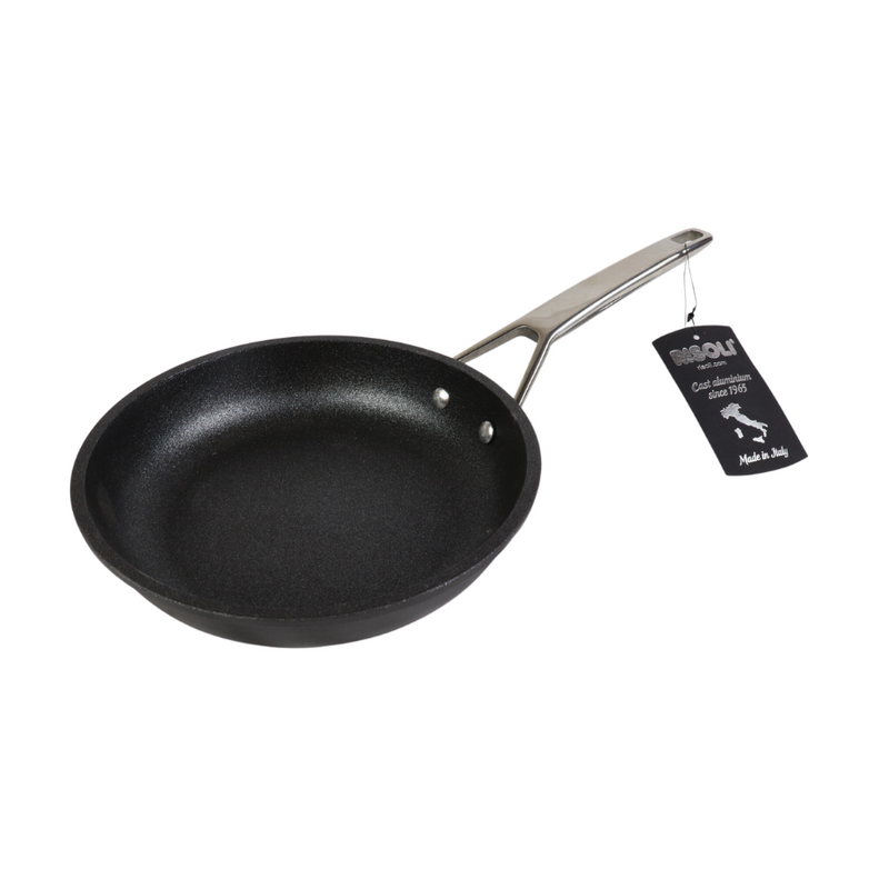 Risoli - INDUCTION FRYING PAN BLACKPLUS 18/10 RIVETED STEEL HANDLE - 20 cm