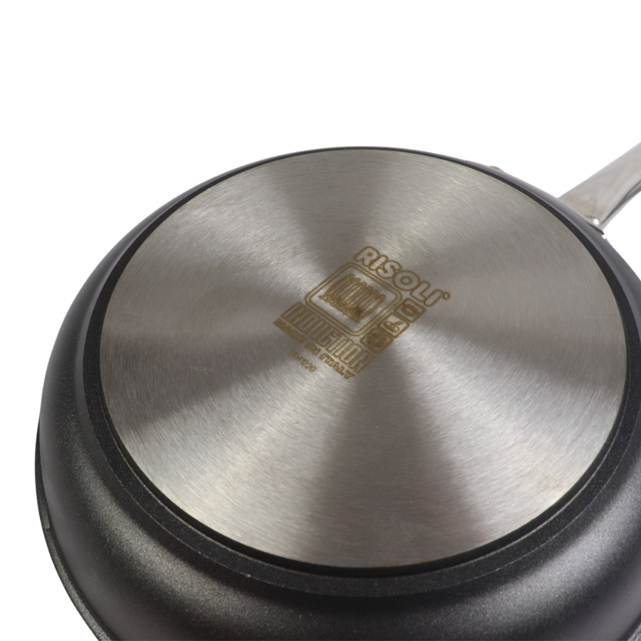 Risoli - INDUCTION FRYING PAN BLACKPLUS 18/10 RIVETED STEEL HANDLE - 20 cm