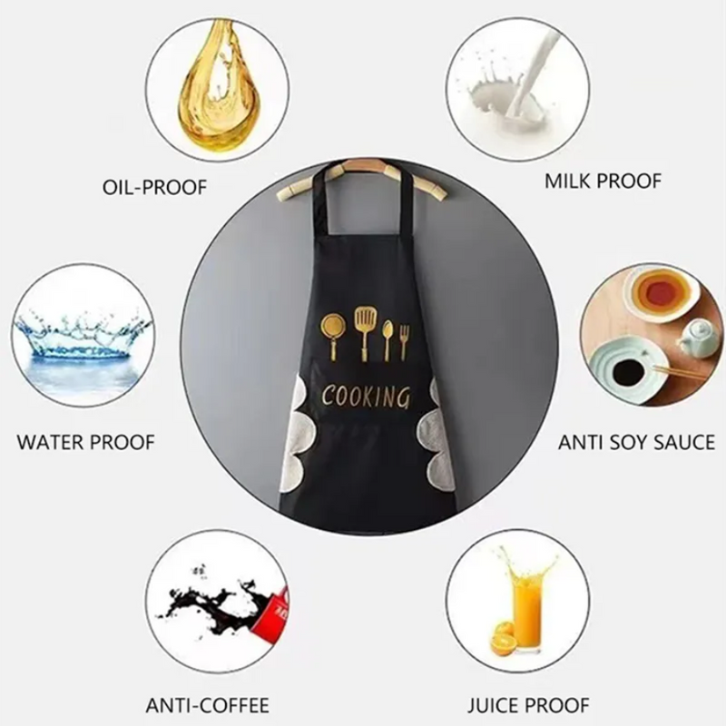 Unisex Waterproof Oil Resistant Cooking Apron with Pockets Tool