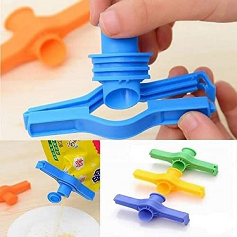 Sealing Clip Pour Food Storage Bag Clip With Discharge Nozzle