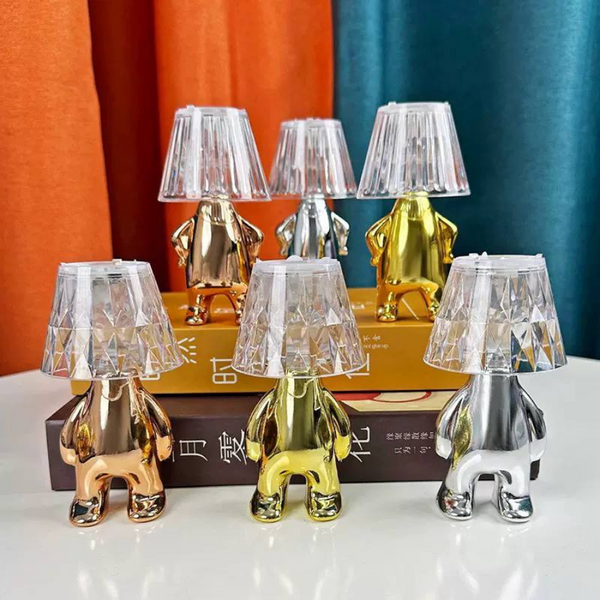 Thinker Little Golden Man Night Light - Mini Light - Silver