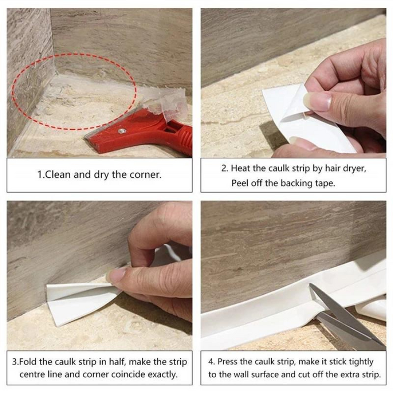 Bath & Kitchen Caulk Tape Sealant Strip