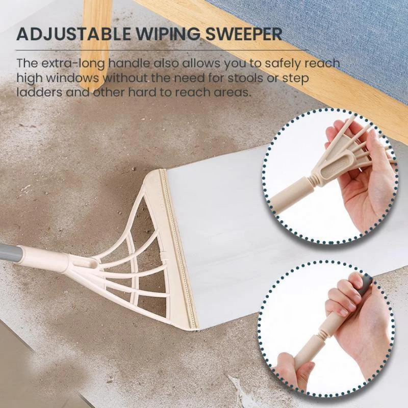 Rubber Broom Hand Push Sweeper Magic Broom