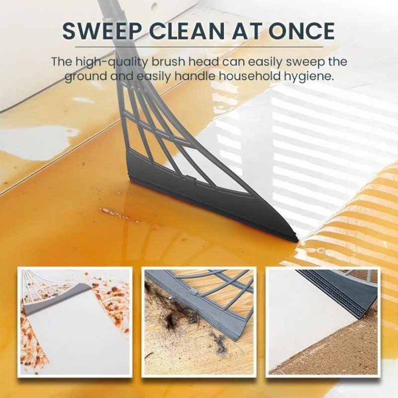 Rubber Broom Hand Push Sweeper Magic Broom