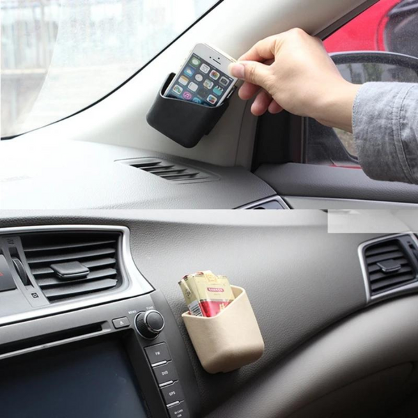 Car Pillars Storage Bag Organizer Pocket - Color Beige