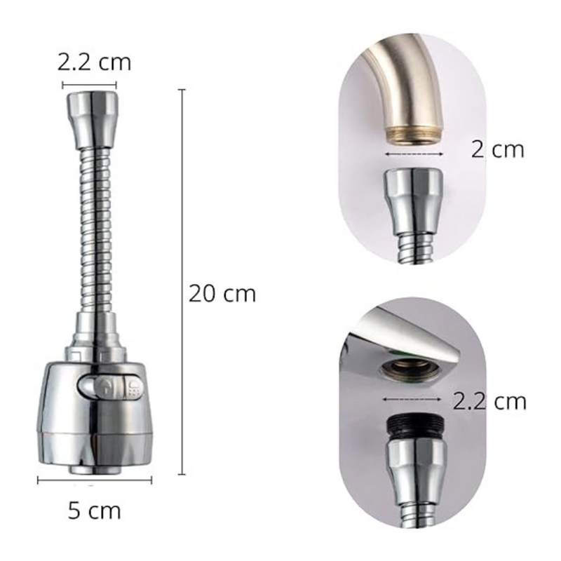 360 Degree Faucet Extender 2 Modes Water Saving Kitchen Sink