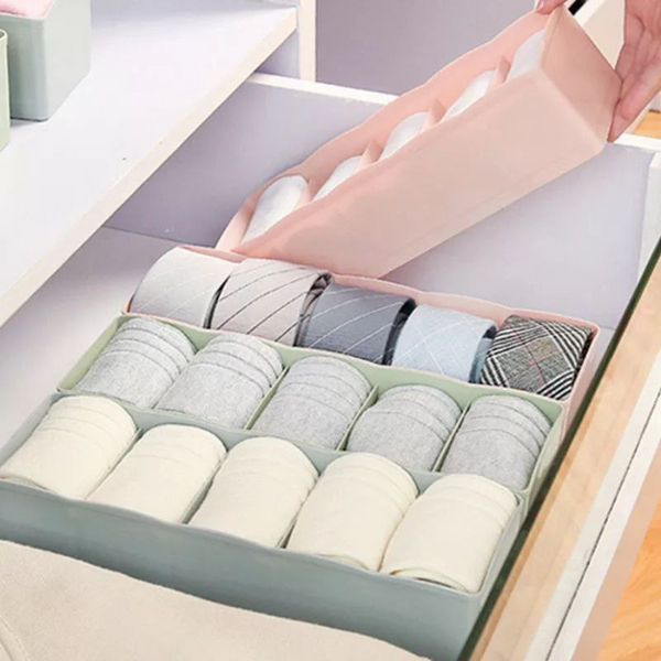 5 Compartment Multi-Purpose Underwear Bra Tie Drawer Storage Box