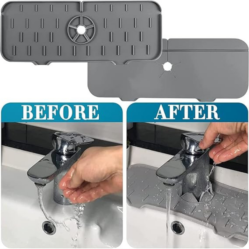 Kitchen Sink Splash Guard, Silicone Faucet Handle Drip