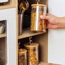 برطمان زجاج مع غطاء خشبي مع شكل غزالة - حجم صغير