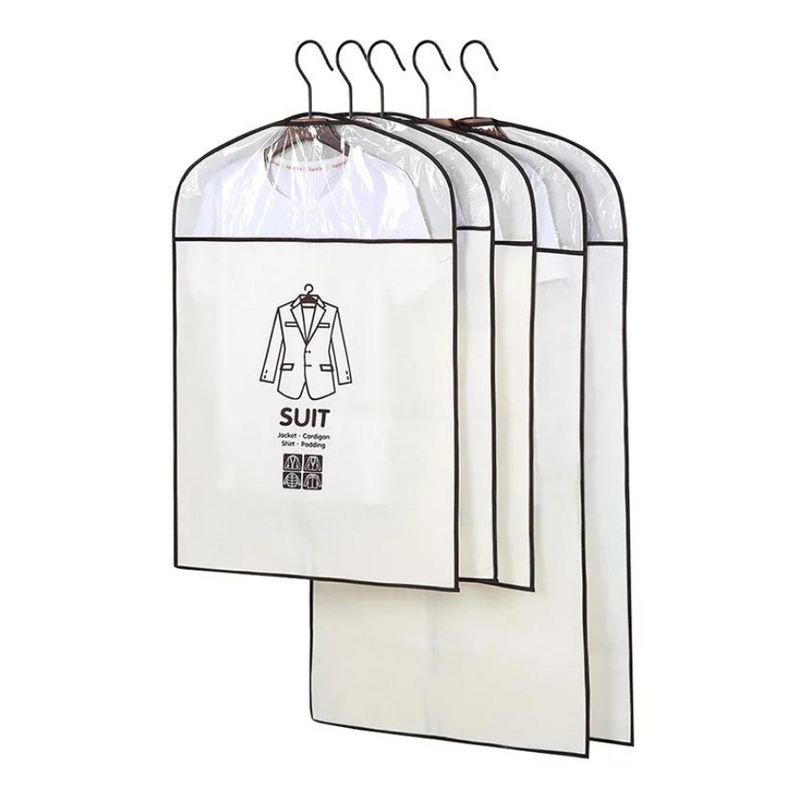 Long Closet Hanging Clothes Dust Cover Waterproof Garment Bag - Beige