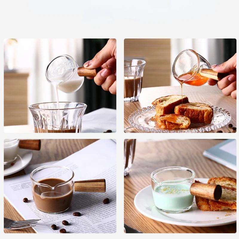 Espresso Shot Glasses with Wooden Handle