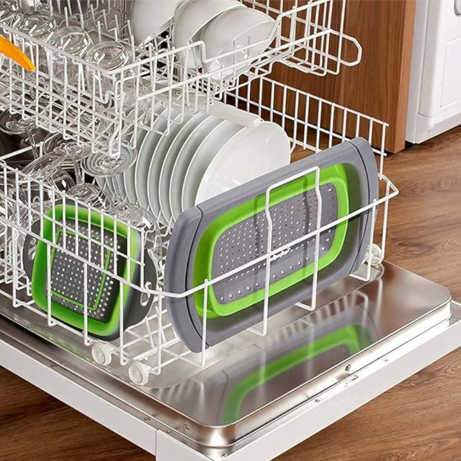 Silicone Vegetable Fruit Washing Foldable Food Drainer Basket