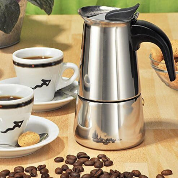 Stainless Steel Espresso Maker - 6 Cups