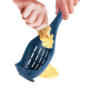 Scoop Noodles, Drain, Press Mashed Scoop Grind Garlic And Potatoes