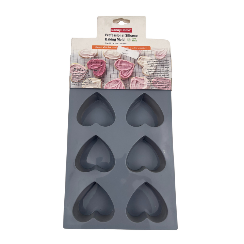 Danny Home - Nonstick Professional  Heart Shapes Silicone Baking Mold - 28cm - DH3409