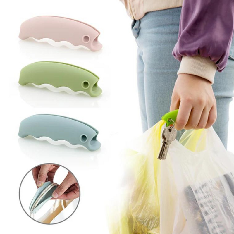 3 Pieces - Soft Silicone Grocery Holder Handle Comfortable Grip