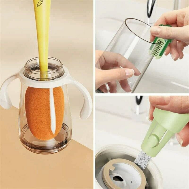 3 In 1 Long Handle Cup Brush Multi-function Wash Cup