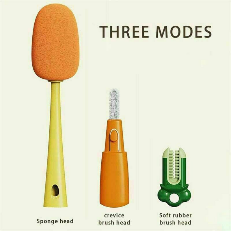 3 In 1 Long Handle Cup Brush Multi-function Wash Cup
