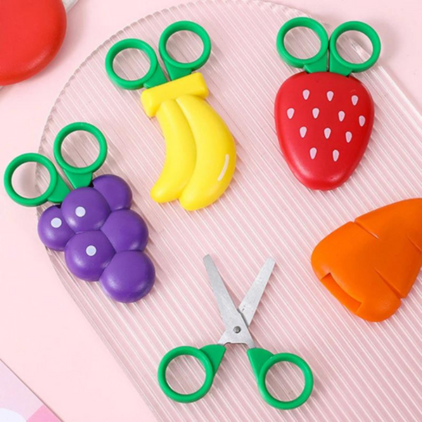 Fruit Small Stainless Steel Scissor With Plastic Magnetic Cover