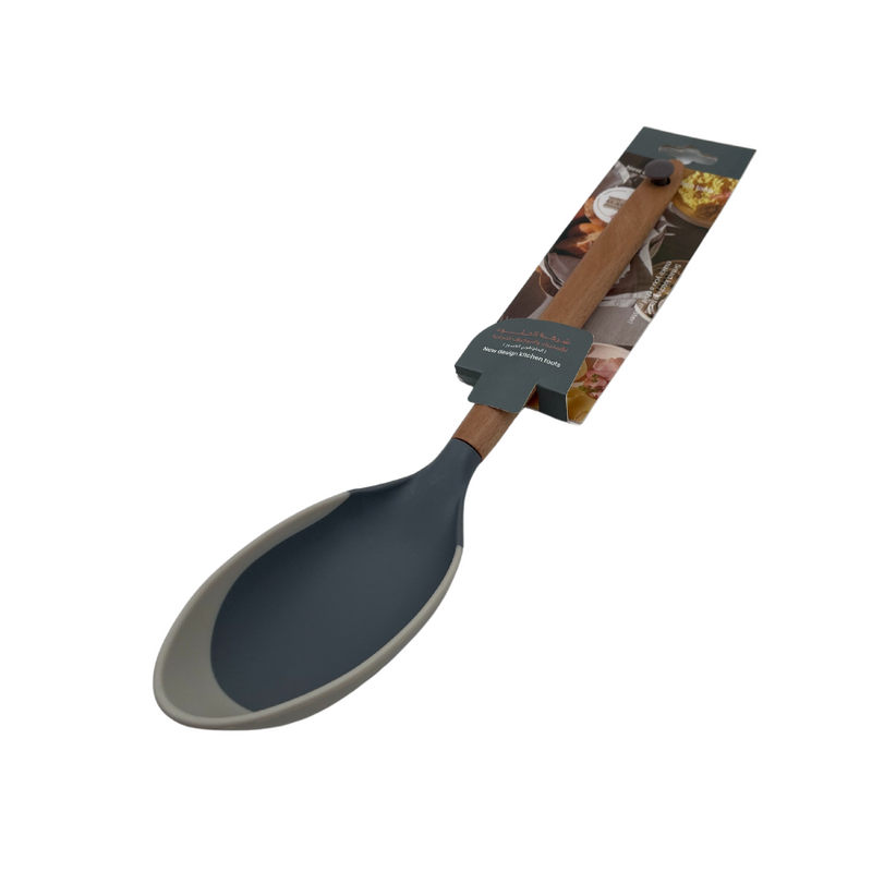 EL KHLOUD - Nylon Cooking Spoon With Silicone Edge and wooden Handle - EK2809