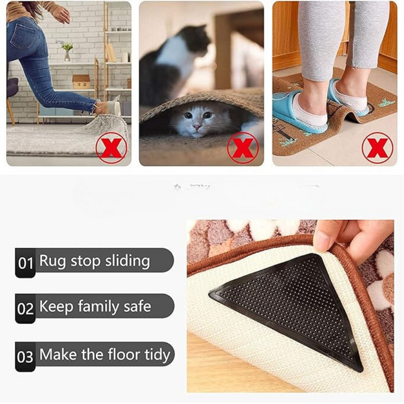 Anti Slip Rug Grippers - 4 Pieces