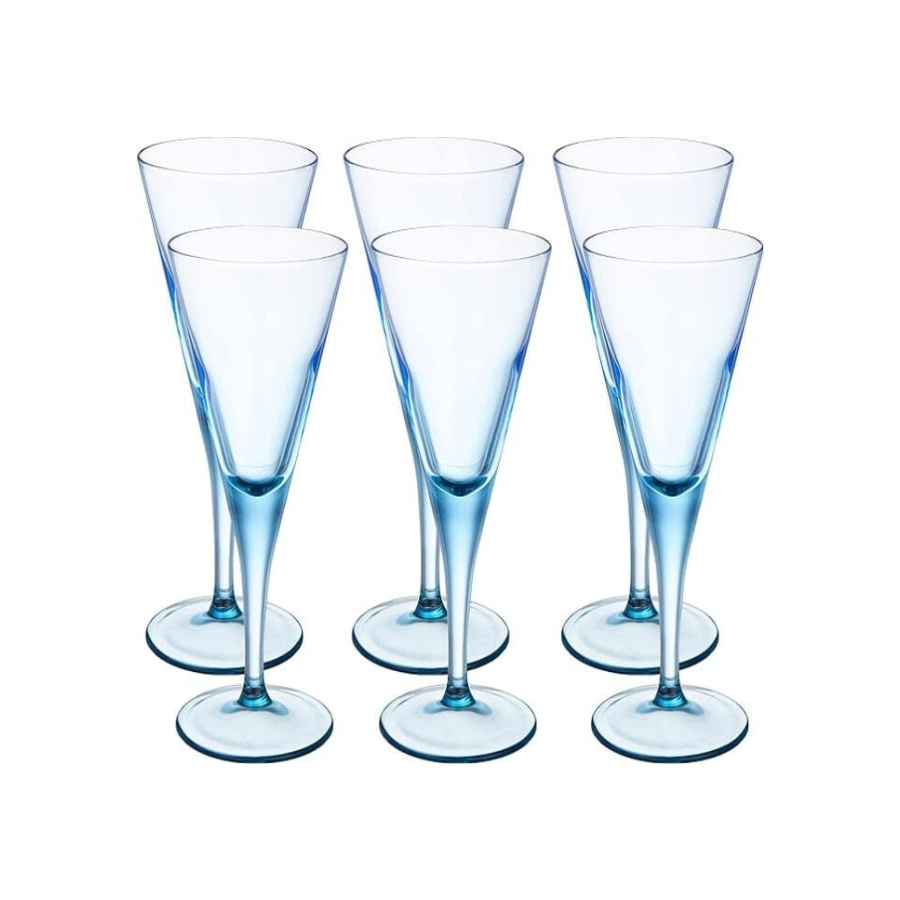 Pasabahce Glassware, Set of 6 Pcs, V-Line, 44325, 200 ml - Blue