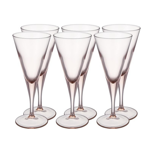 Pasabahce Glassware, Set of 6 Pcs, V-Line, 44305, 150 ml - Pink