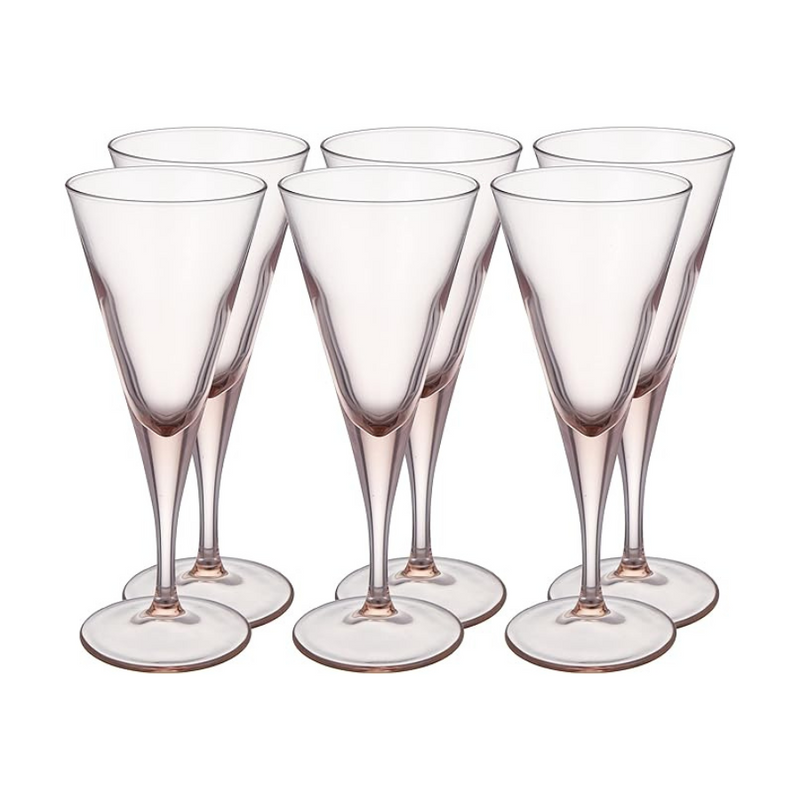 Pasabahce Glassware, Set of 6 Pcs, V-Line, 44325, 200 ml - Pink