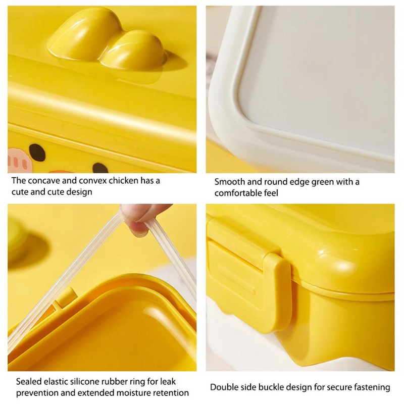 Stainless Steel Insulation Lunch Box with Double-Sides Locking Clips