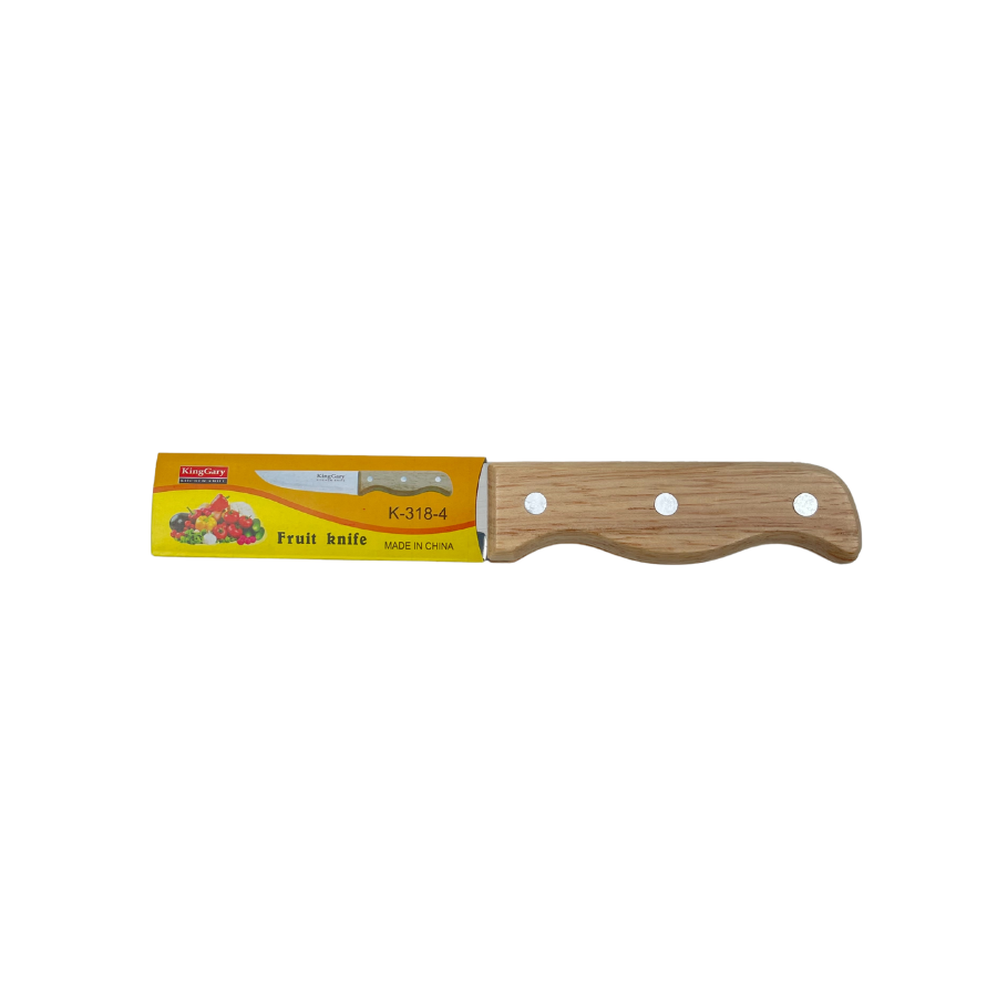 KingGary Wide Fruit Knife With Wooden Handle - Size 4 - K-318-4