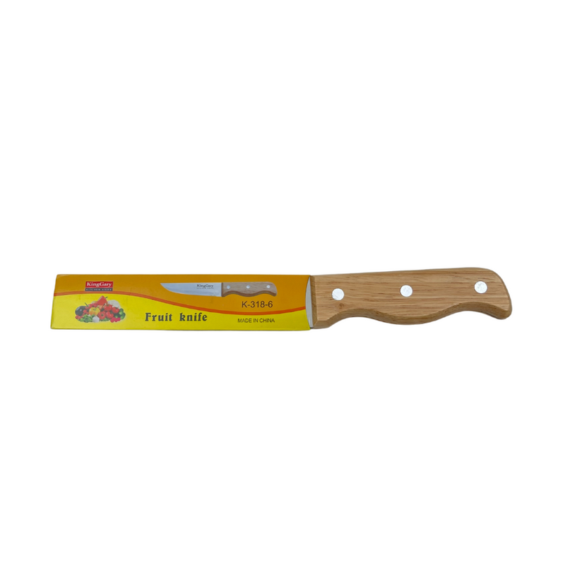 KingGary Wide Fruit Knife With Wooden Handle - Size 6 - K-318-6