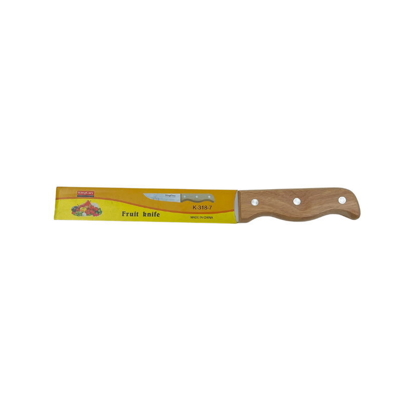 KingGary Wide Fruit Knife With Wooden Handle - Size 7 - K-318-7