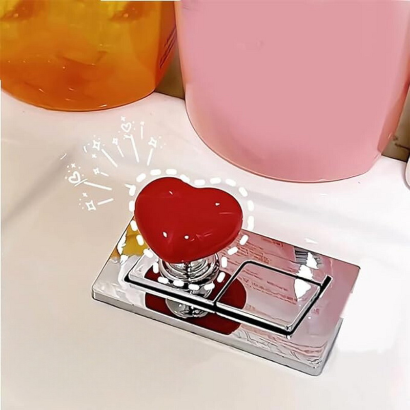 Creative Heart-shaped Toilet Tank Auxiliary Button