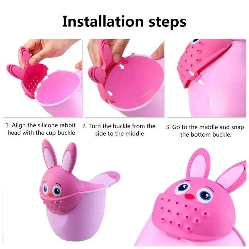 كوب استحمام اطفال متعدد الاستخدام على شكل أرنب