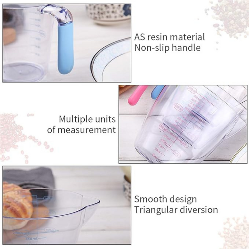 Transparent Measuring Cup with Red Handle for Kitchen