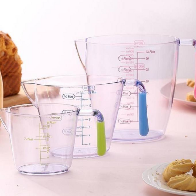 Baking Ingredients in Transparent Measuring Cup