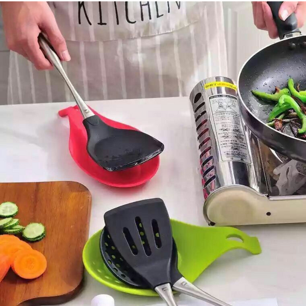 Silicone Kitchen Utensils and Spoon Rest