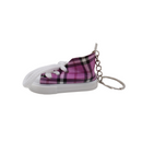 Trendy plaid sneaker keychain for stylish key organization