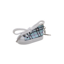 Unique plaid sneaker keychain for a chic look
