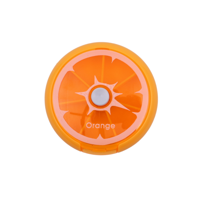 علبة حفظ حبوب الدواء مقسمة بالضغط - برتقالي